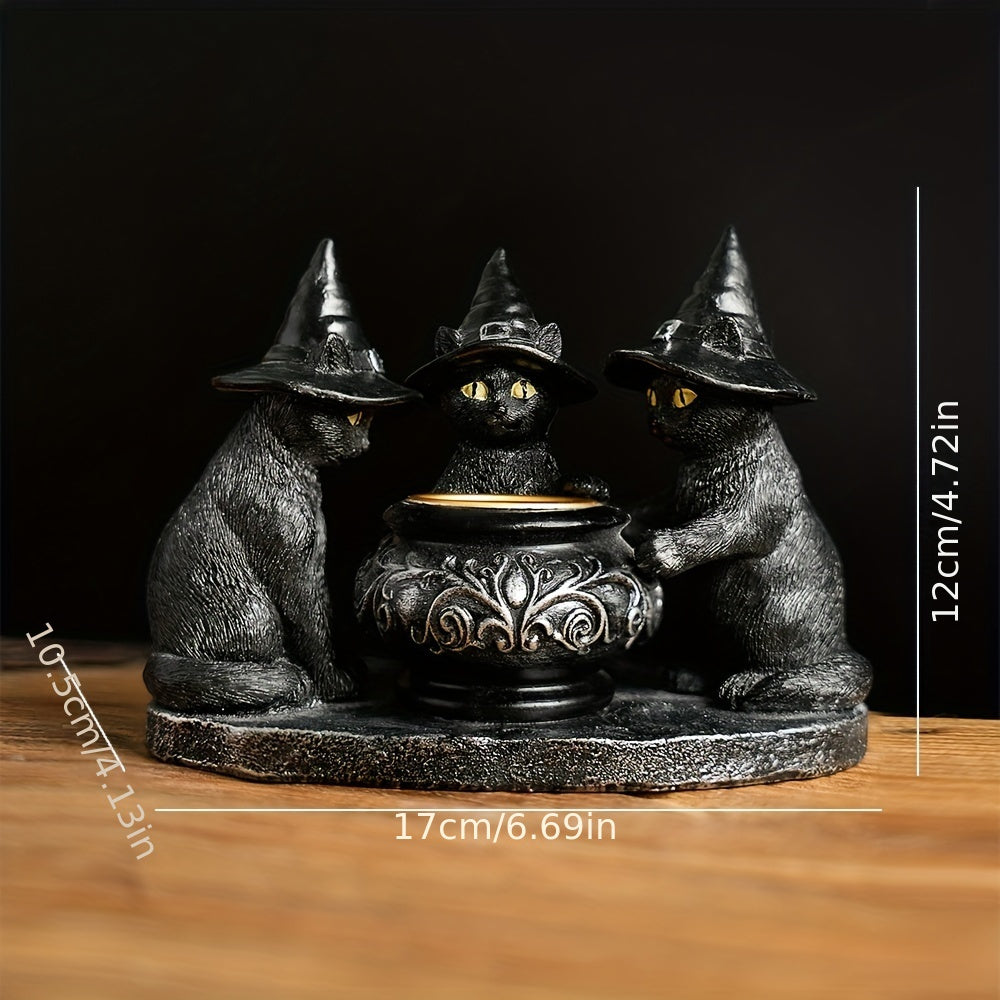 Halloween Witch Cat Sculpture Figurine Halloween - Tophatter Daily Deals