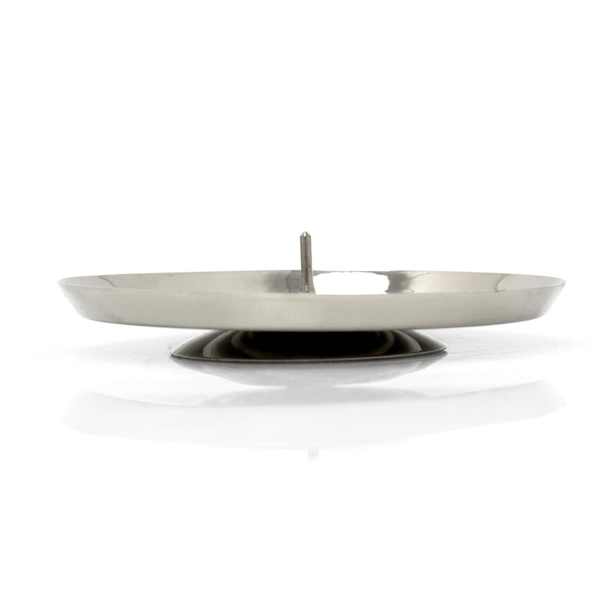 Silver Round Metal Spike Candle Holder Pillar Candle Plate Stand 10cm Candle Holder - Tophatter Daily Deals