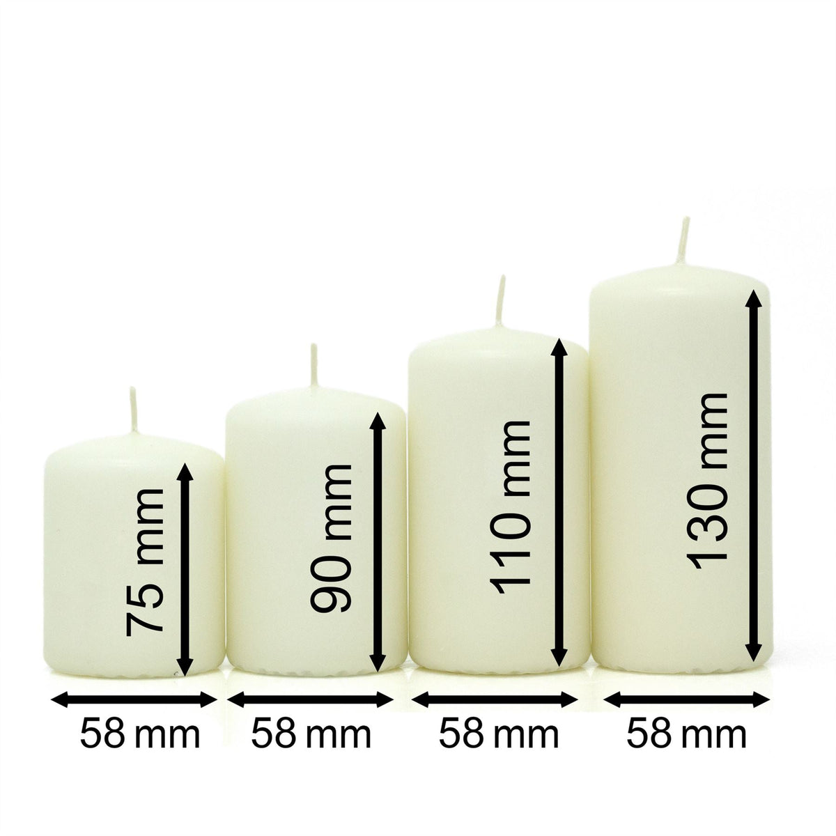 Set of 4 Unscented Ivory Pillar Candles | Long-Burning Candles for Home & Events Candle - Tophatter Daily Deals