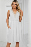 Pocketed V-Neck Wide Strap Dress Casual Dresses - Tophatter Daily Deals