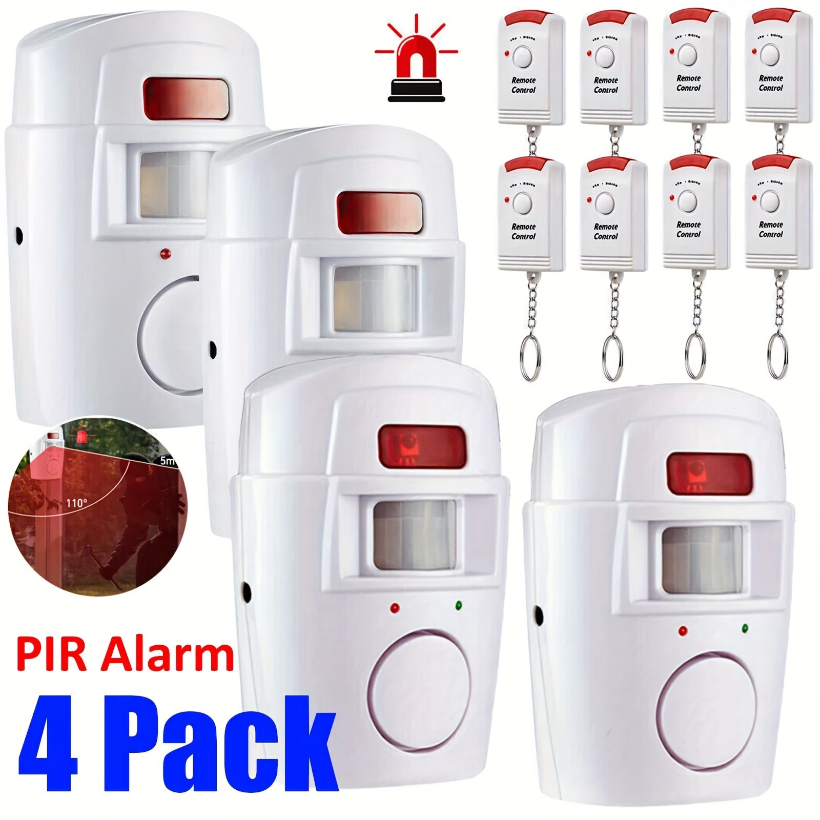 Wireless PIR Motion Sensor Alarm System (4 pcs) Electronics > Business & Home Security > Intercoms & Doorbells - Tophatter Daily Deals