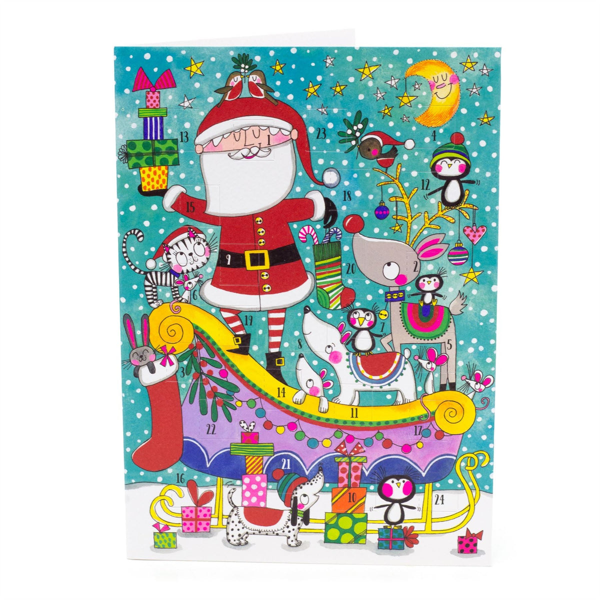 Santa Sleigh Advent Calendar Greetings Card | Christmas Advent Calendar Advent Calendar - Tophatter Daily Deals