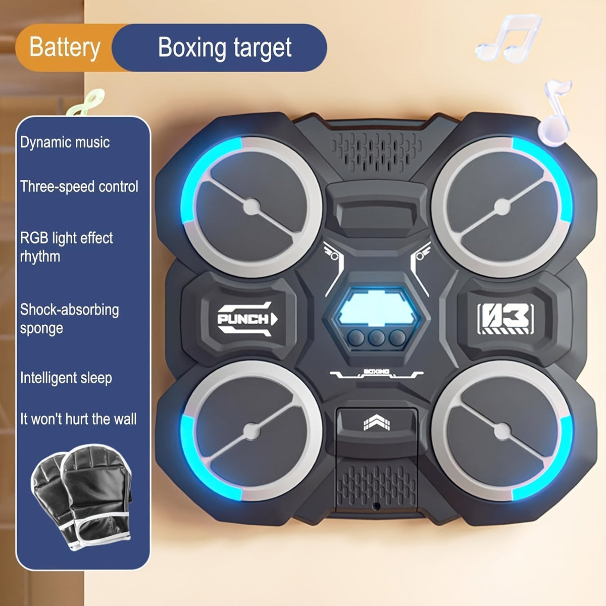 Wall-Mounted 4-Target Smart Boxing Machine Set Punching & Training Bags - Tophatter Daily Deals
