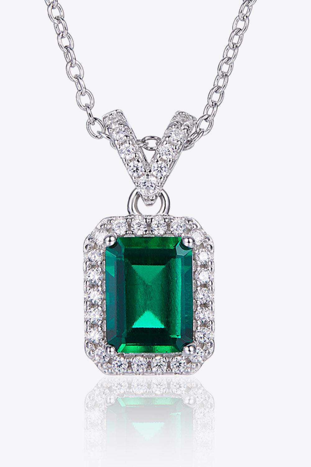 Adored 1.25 Carat Lab-Grown Emerald Pendant Necklace Necklaces - Tophatter Daily Deals