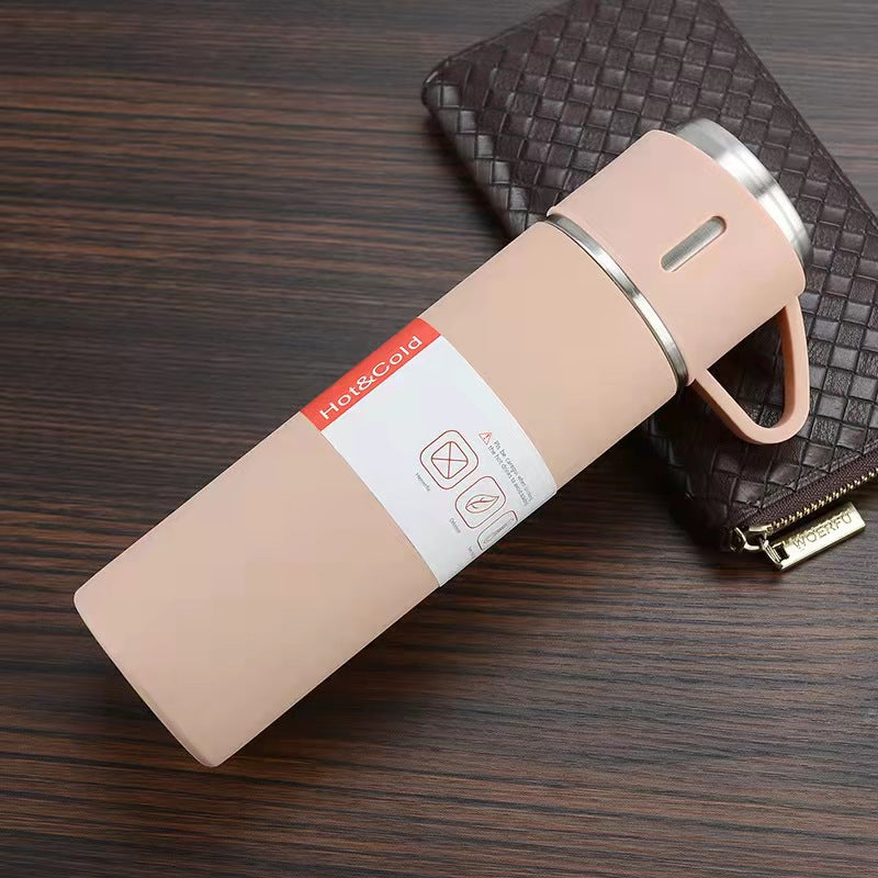 Business Gift Set Company Gift Event Stainless Steel Vacuum Flask Pink 500ML 0 - Tophatter Daily Deals