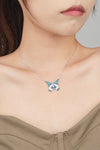 Butterfly Pendant Zircon Necklace Sky Blue One Size Necklaces - Tophatter Daily Deals