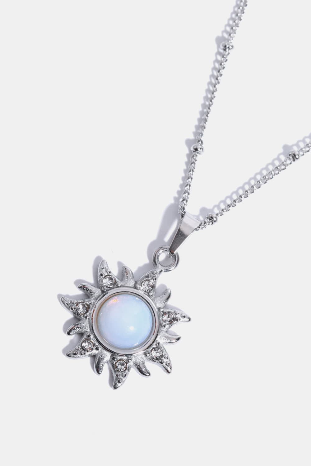 Opal Sun Pendant Stainless Steel Necklace Necklaces - Tophatter Daily Deals