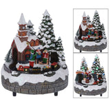 Illuminated Musical Moving Christmas Ornament | Alpine Scene With Moving Train Light Up LED Xmas Decoration | Design Varies One Supplied Model Village - Tophatter Daily Deals