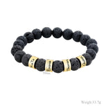 Accessories Letter Bracelet Men's Personality Lettering Bracelet 4Beads Gold 7 - Tophatter Daily Deals