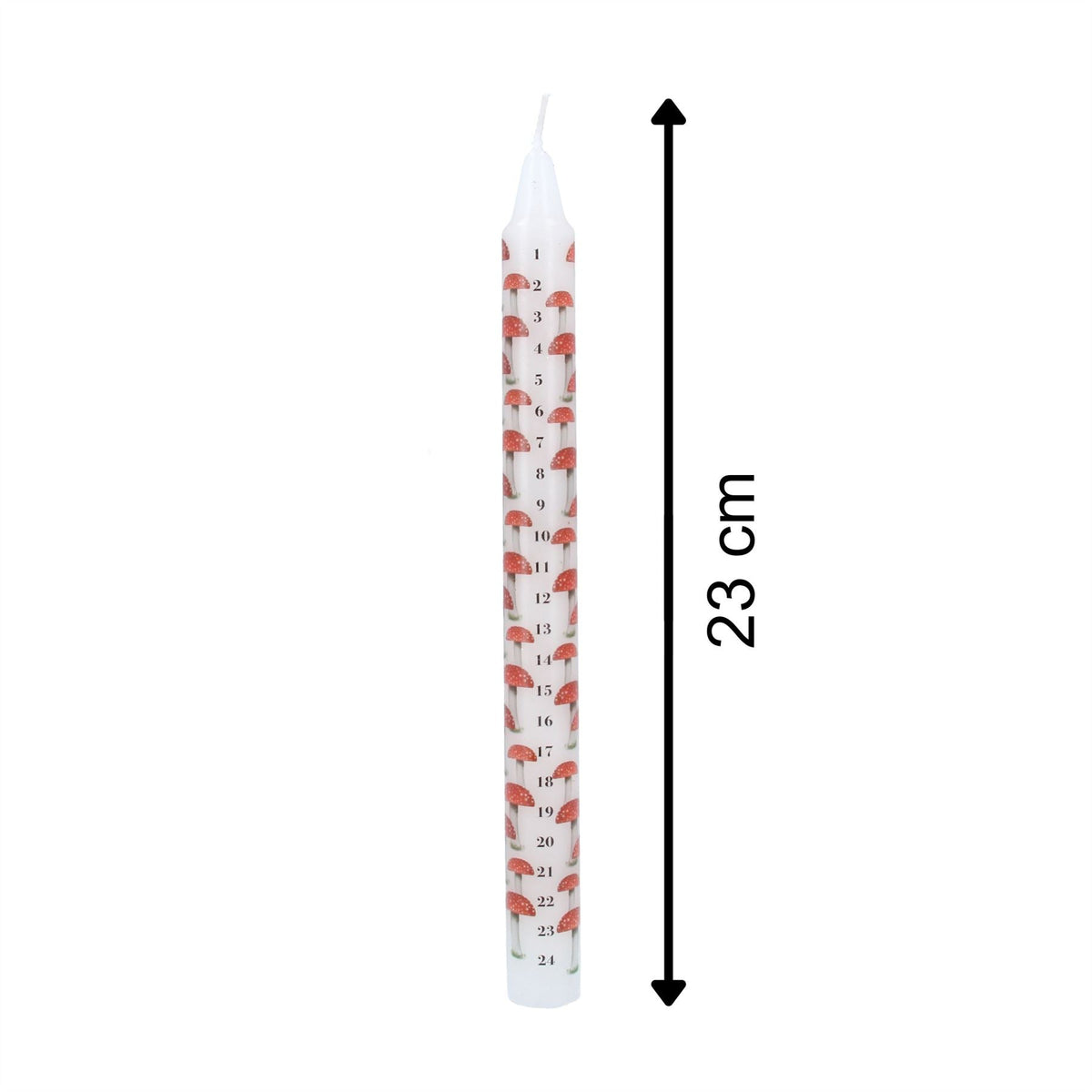 Toadstool Christmas Advent Candle | Mushroom Advent Christmas Candle - 23cm Advent Candle - Tophatter Daily Deals
