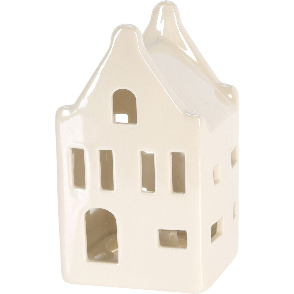 10cm White Ceramic LED Christmas House | Light-Up Ornament | Design Varies LED Light - Tophatter Daily Deals