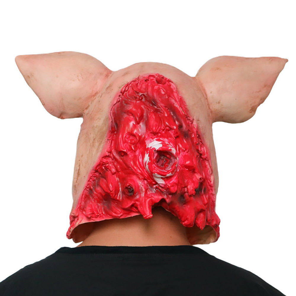 Rotten Pig Head Latex Mask Horror Halloween Cosplay Gore 3D Changing Face Moving Picture Frame - Tophatter Daily Deals
