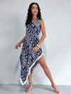 Fringe Printed Single Shoulder Dress Casual Dresses - Tophatter Daily Deals