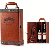 2 Bottle Wine Carrier Tote with Accessories Set Food Storage - Tophatter Daily Deals