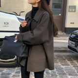 Warm Classic Women Wool Coat - Midlength A Line For Winter 3D Changing Face Moving Picture Frame - Tophatter Daily Deals
