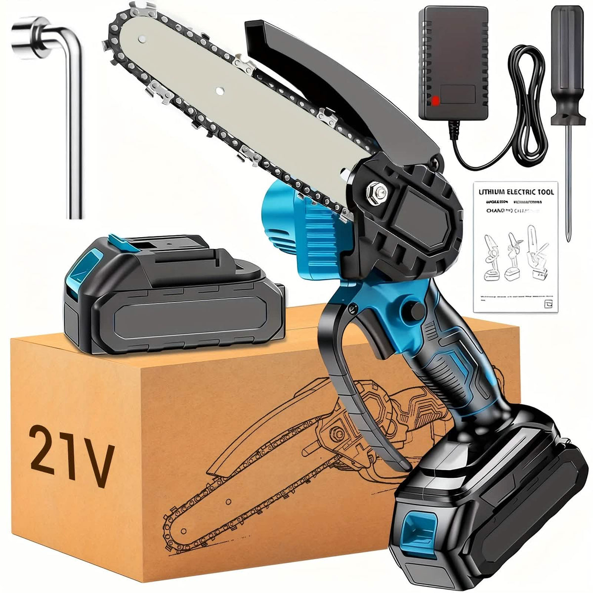 6-inch Cordless Mini Chainsaw – Handheld Electric, Lightweight, Battery-Powered Home Improvement - Tophatter Daily Deals
