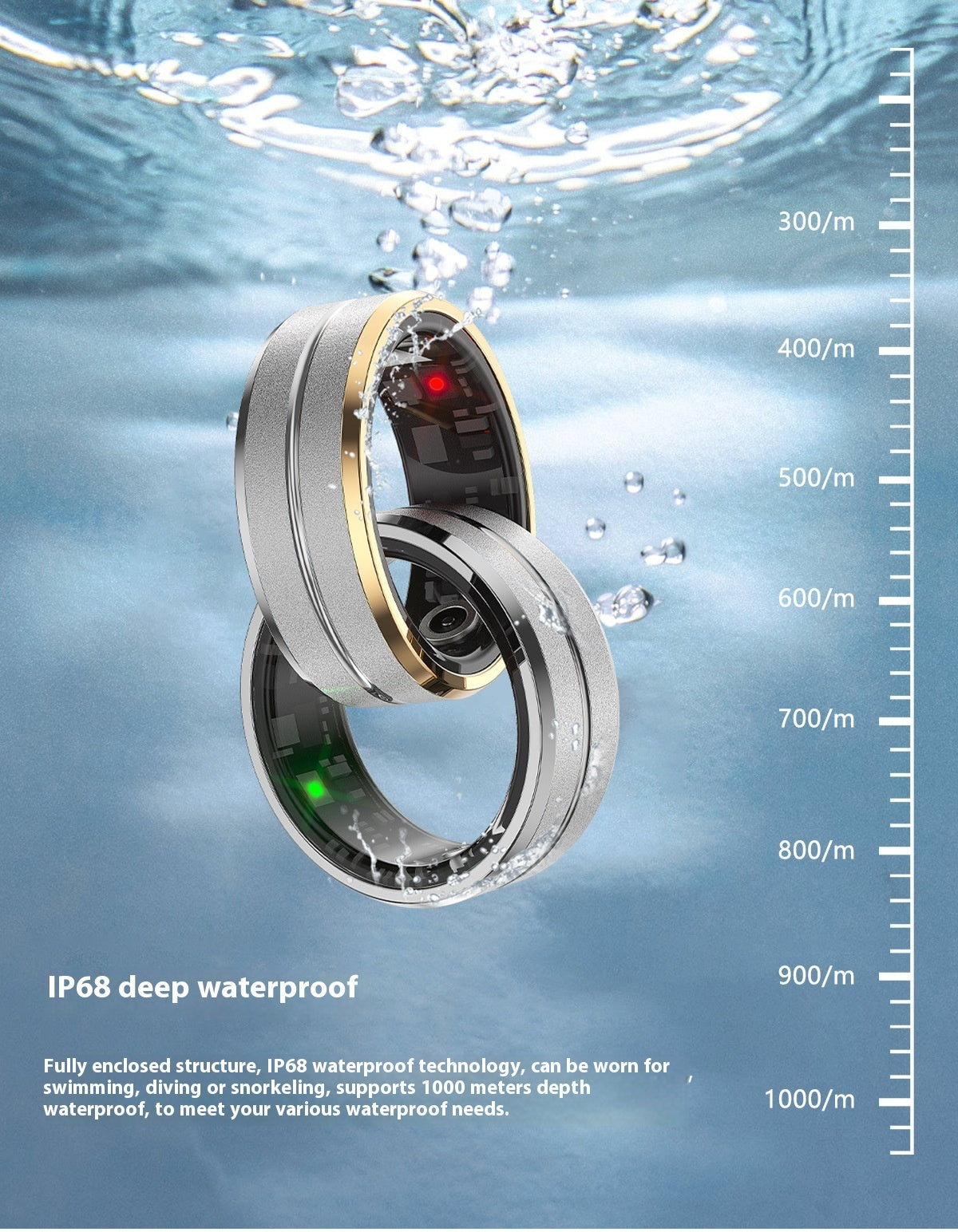 2024 Smart Ring For Men Women Heart Rate Blood Oxygen Monitoring Multi Sports Modes IP68 Waterproof Smart Rings For Android IOS 0 - Tophatter Daily Deals