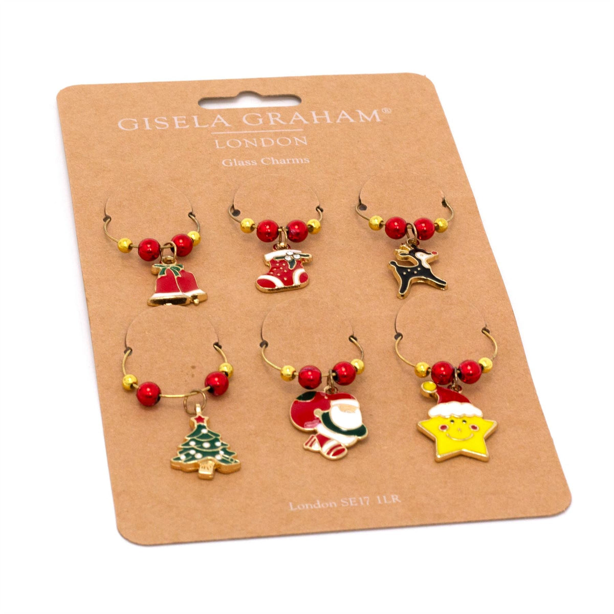 Christmas Wine Glass Charms | 6-Piece Novelty Glass Markers for Christmas Party Wine Glass Charms - Tophatter Daily Deals