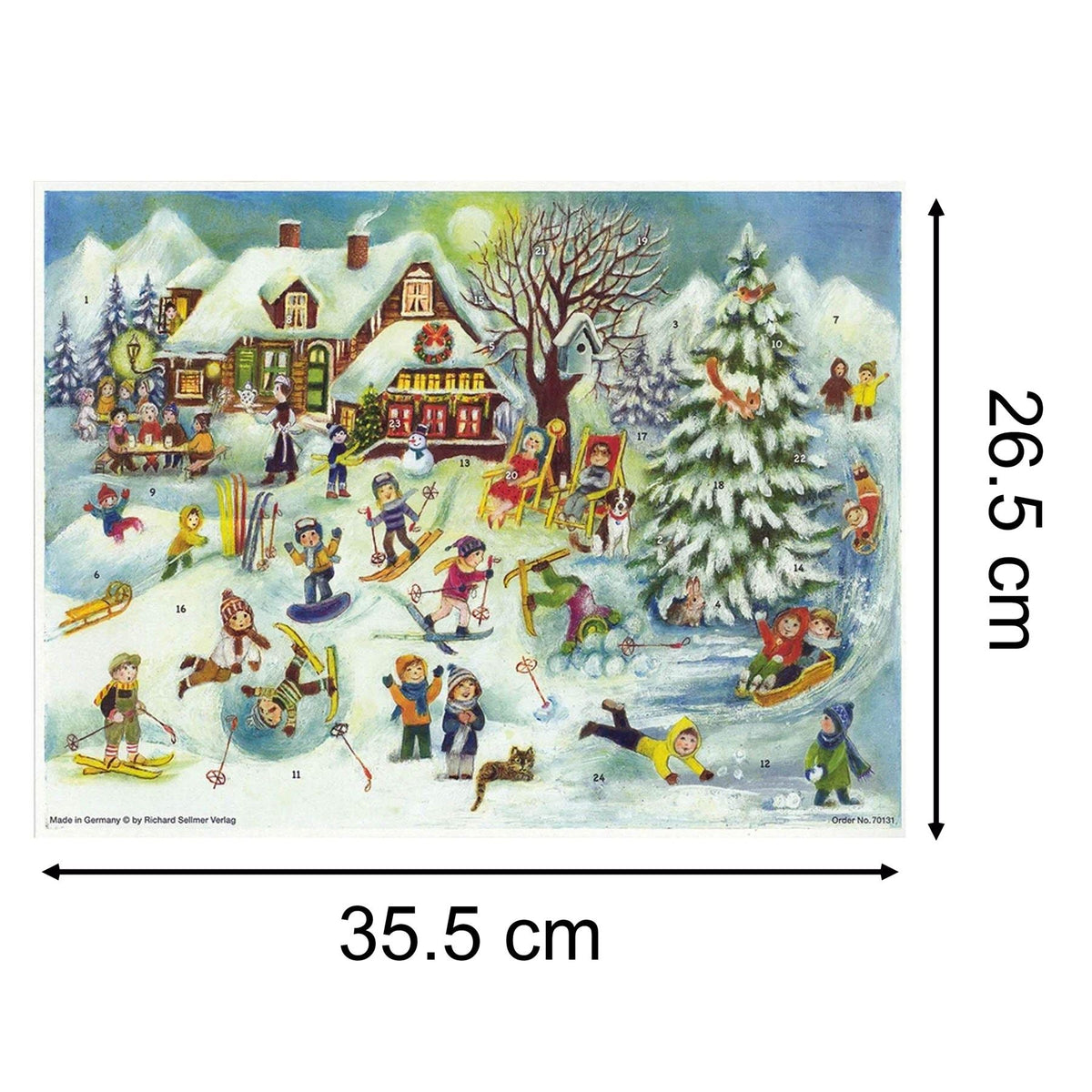 Ski Hut During Last Winter Vacation Traditional Christmas Paper Advent Calendar Advent Calendar - Tophatter Daily Deals