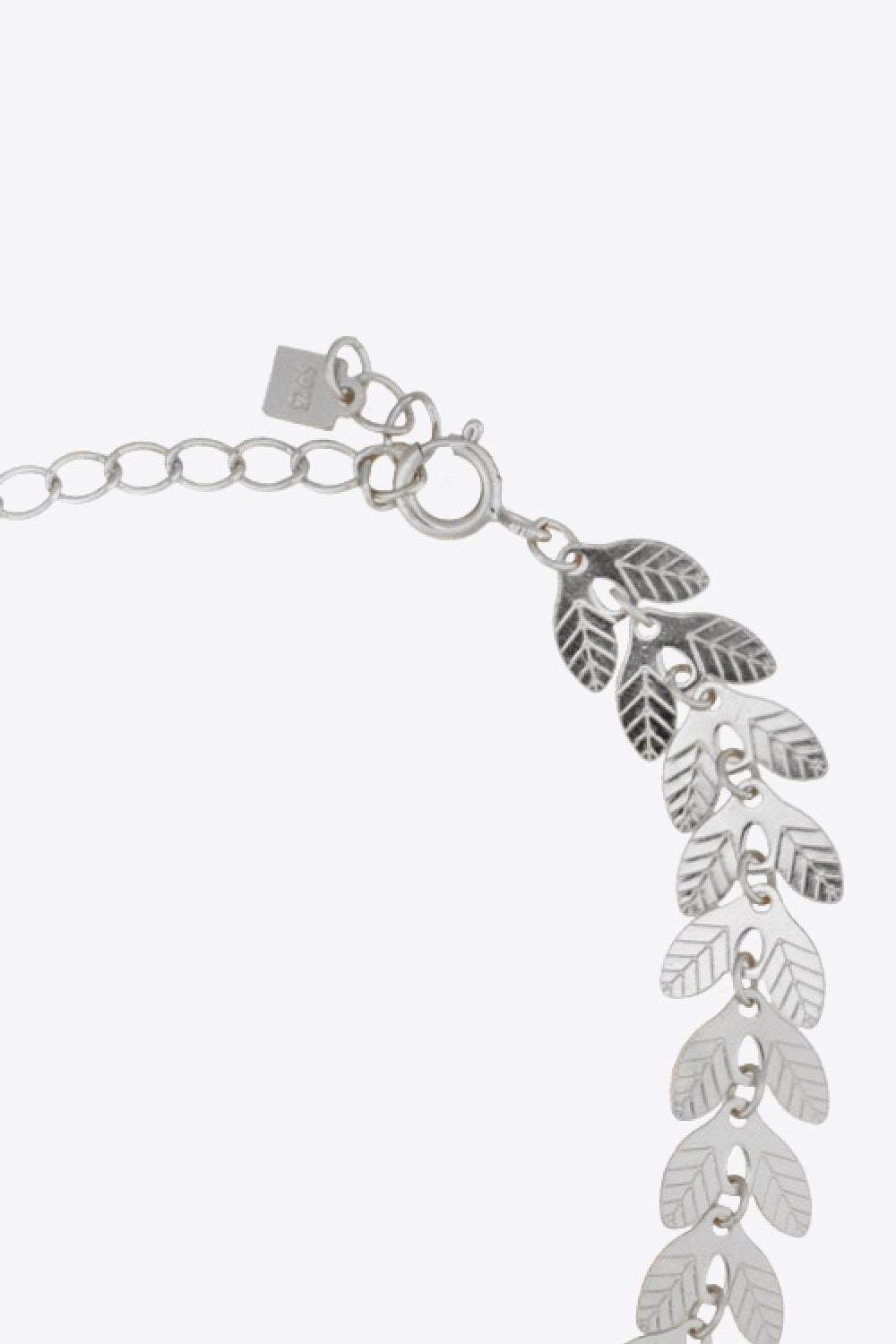 925 Sterling Silver Leaf Necklace Necklaces - Tophatter Daily Deals