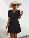 Chain Notched Short Sleeve Dress Casual Dresses - Tophatter Daily Deals