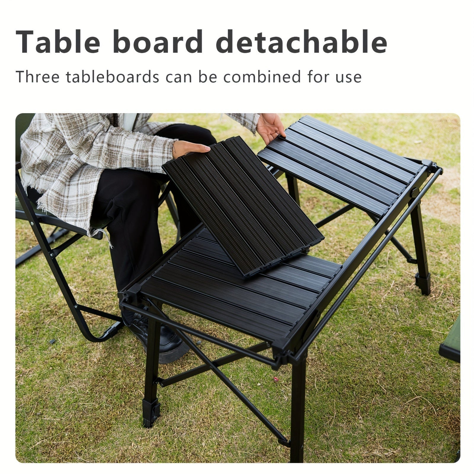 Portable Aluminum Camping Table Adjustable Height Outdoor Recreation > Camping > Camp Furniture - Tophatter Daily Deals
