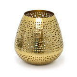 Matt Gold Tealight Candle Holder | Antique Style Metal Candle Lantern - 15cm Candle Holder - Tophatter Daily Deals