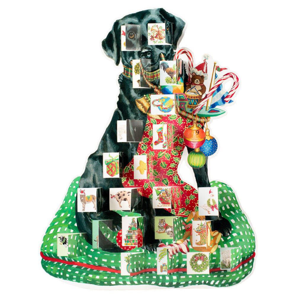 Black Labrador 3D Christmas Advent Calendar | Fold-out Dog-Shaped Calendar 41cm Advent Calendar - Tophatter Daily Deals