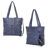 Eden Leather Concealed Carry Tote Shoulder Bag Blue Handgun Purses - Tophatter Daily Deals