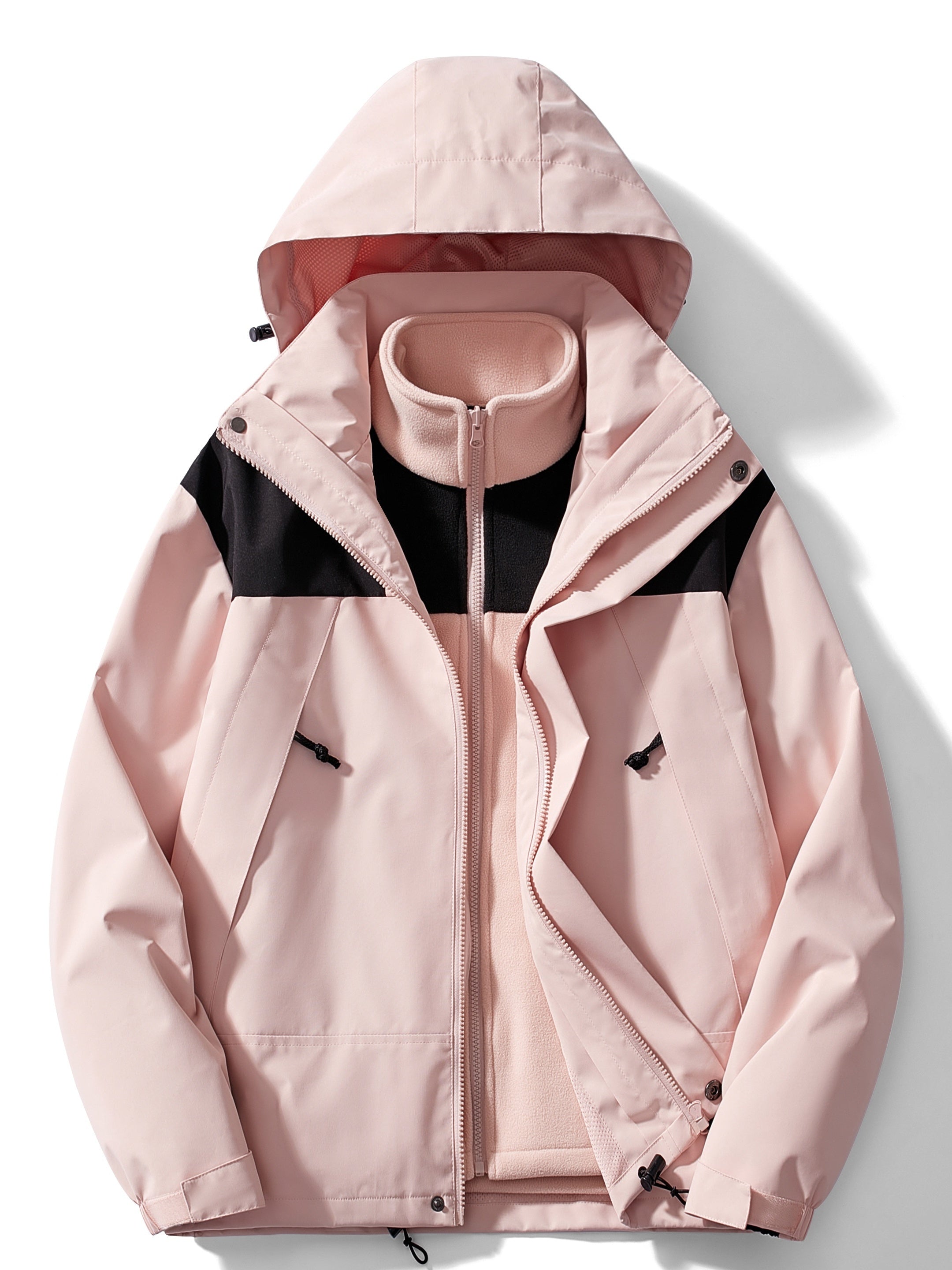 Waterproof Women’s 3-in-1 Jacket - Relaxed Fleece Winter Pink - Tophatter Daily Deals