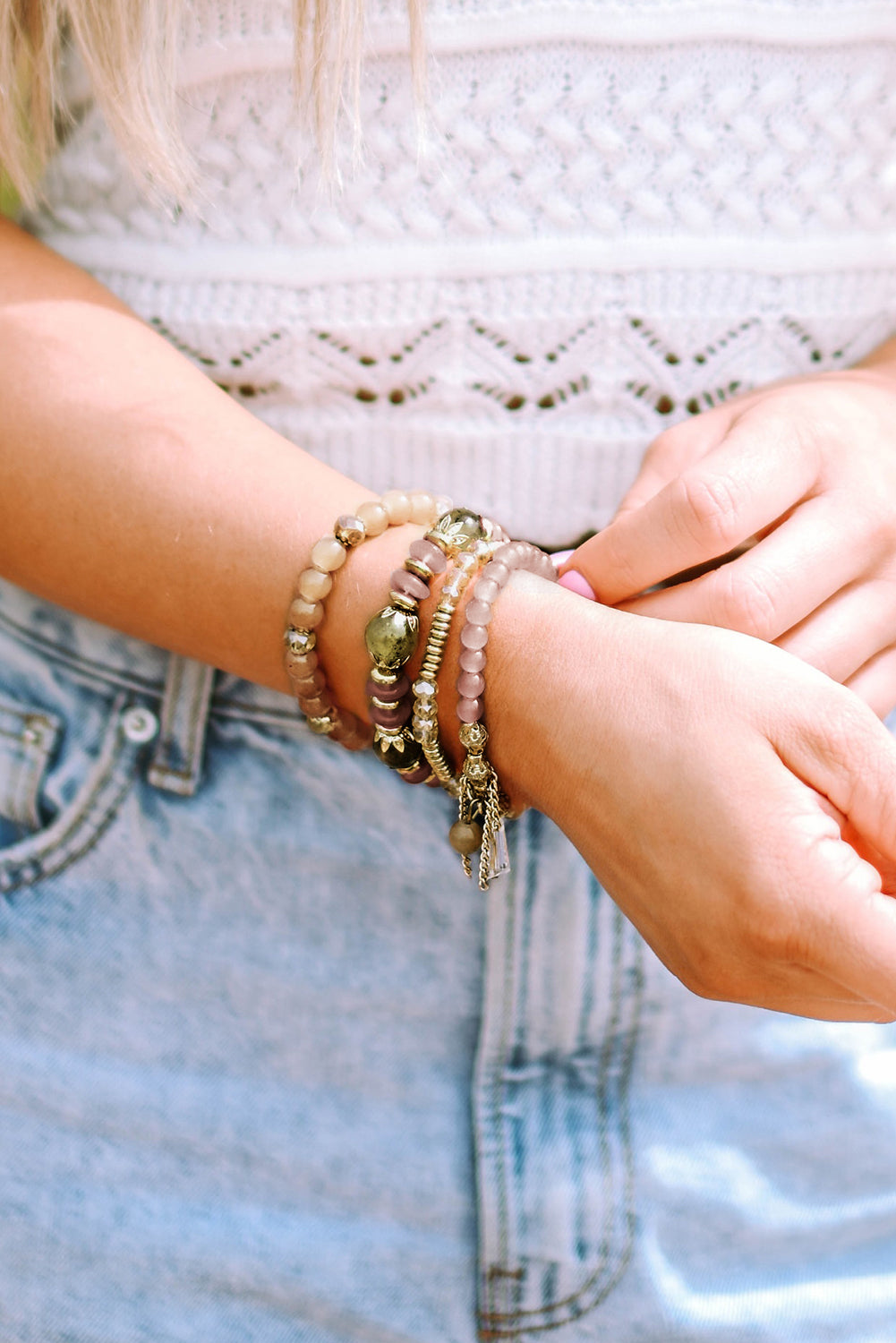 Brown Bohemian Crystal Pendant Tassel Bracelet Bracelets - Tophatter Daily Deals