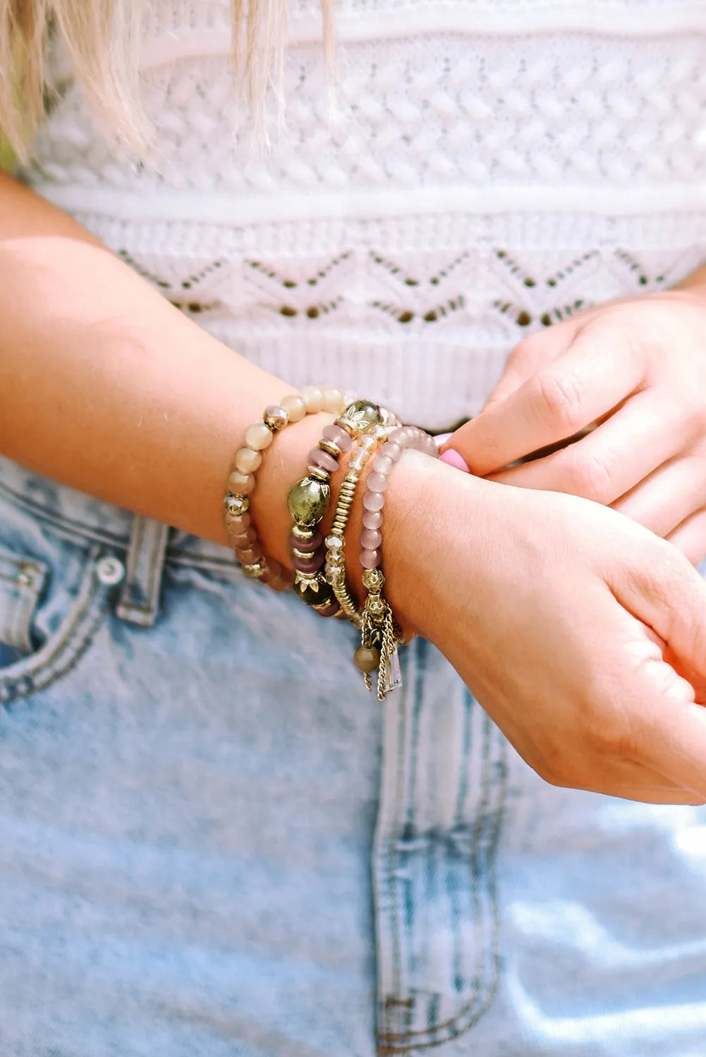 Brown Bohemian Crystal Pendant Tassel Bracelet Bracelets - Tophatter Daily Deals