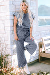 Short Sleeve Top and Pocketed Pants Lounge Set Cloudy Blue Loungewear Sets - Tophatter Daily Deals