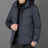 Warm Classic Mens Hooded Jacket - Padded, Cotton, City Wear Gray 3D Changing Face Moving Picture Frame - Tophatter Daily Deals