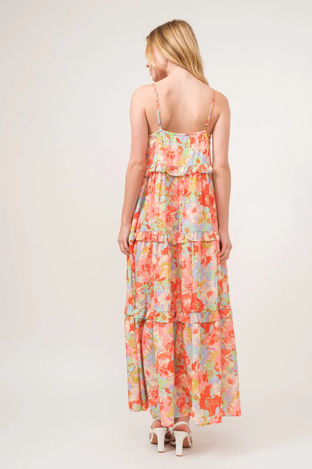 And The Why Floral Ruffled Tiered Maxi Cami Dress Casual Dresses - Tophatter Daily Deals