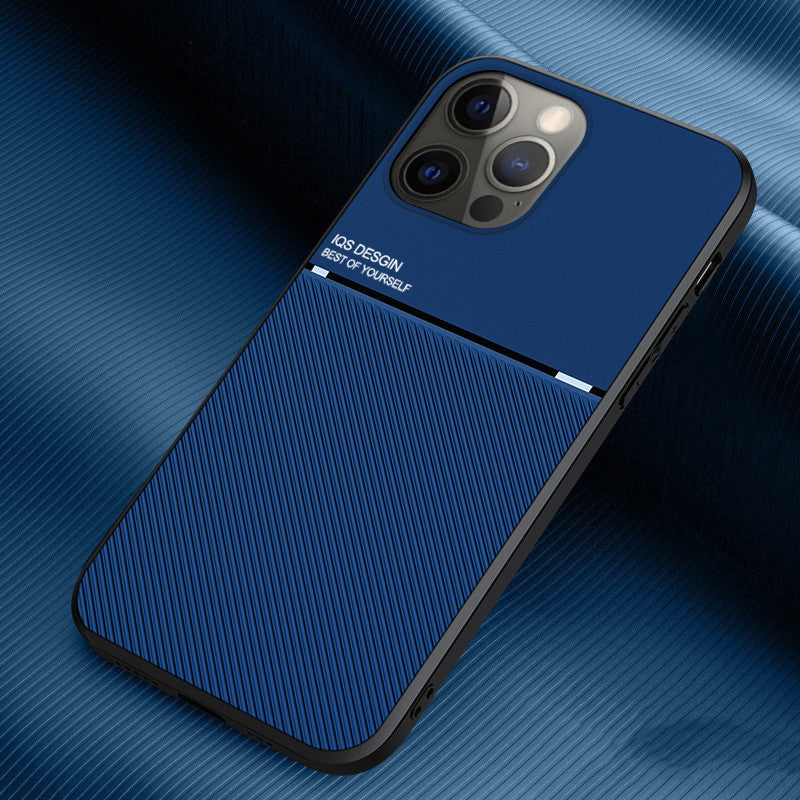 Built-in Magnetic Frosted Shockproof Phone Case Blue 0 - Tophatter Daily Deals