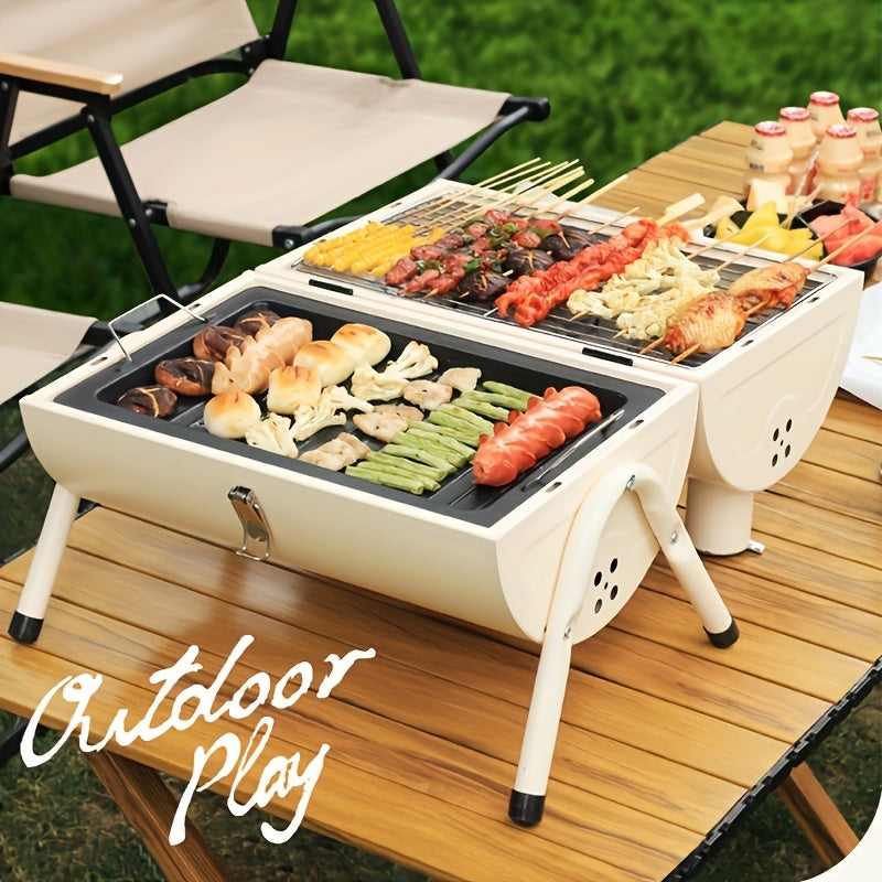 Portable Cast Iron BBQ Grill Charcoal Stove Kitchen Appliances - Tophatter Daily Deals