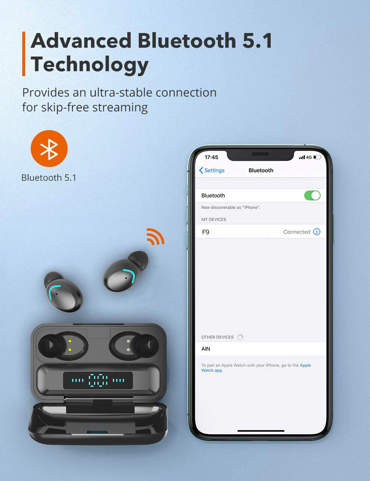 Bluetooth 5.0 Earbuds For Android Wireless Earphone 5 - Tophatter Daily Deals