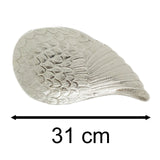 Exquisite Silver Aluminium Angel Wing Display Dish | Feather Trinket Vanity Tray Trinket Dish - Tophatter Daily Deals