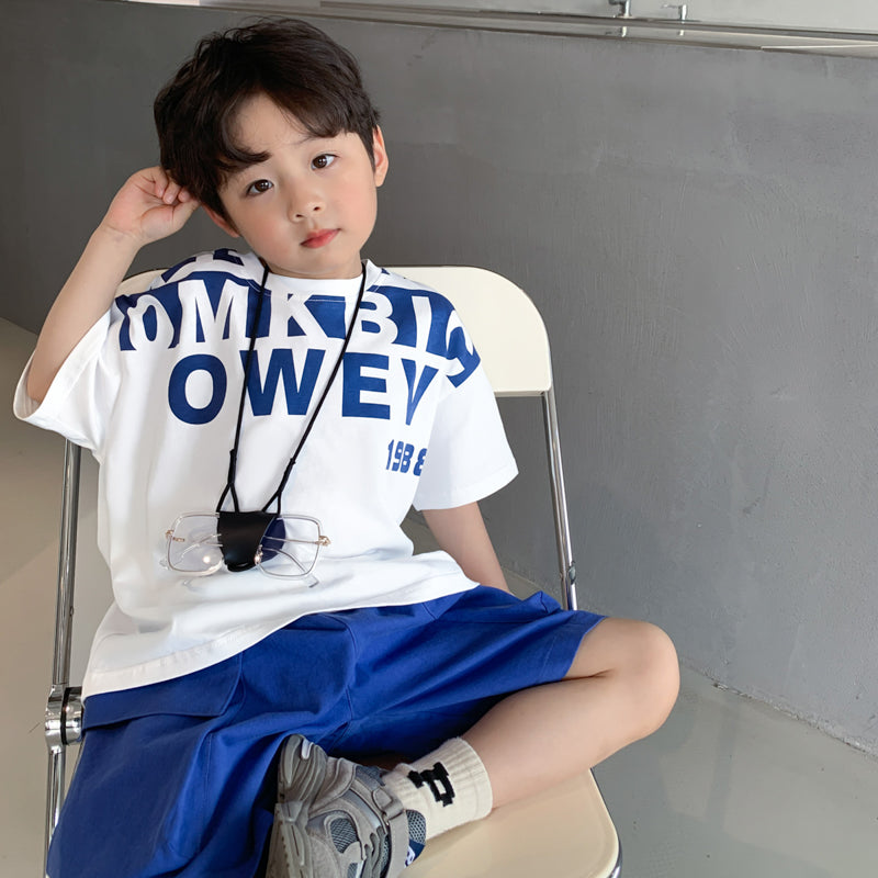 Boys Loose Short Sleeve T-Shirt Shorts Set 0 - Tophatter Daily Deals