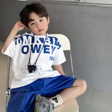 Boys Loose Short Sleeve T-Shirt Shorts Set 0 - Tophatter Daily Deals