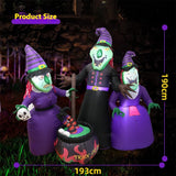 Witch Inflatable Luminous Halloween Yard Decor Outdoor 3D Changing Face Moving Picture Frame - Tophatter Daily Deals