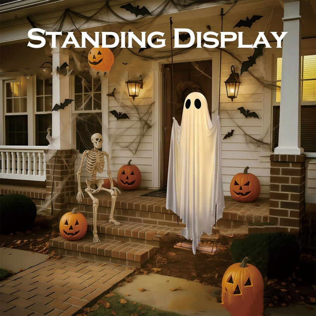 Halloween Lighted Swing Ghost Decoration Porch Remote 3D Changing Face Moving Picture Frame - Tophatter Daily Deals