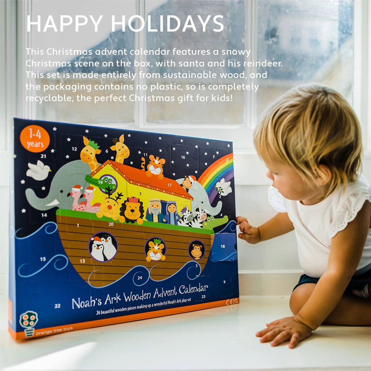 Children's Wooden Noah's Ark Christmas Advent Calendar | Wood Advent Calendar Advent Calendar For Kids | Noah's Ark Playset Advent Calendar Advent Calendar - Tophatter Daily Deals