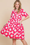 BOMBOM Flower Print Ruched Dress Casual Dresses - Tophatter Daily Deals