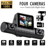 4-Channel Car DVR Dash Cam – 1080P Front, 720P Side & Rear, Night Vision Automotive - Tophatter Daily Deals