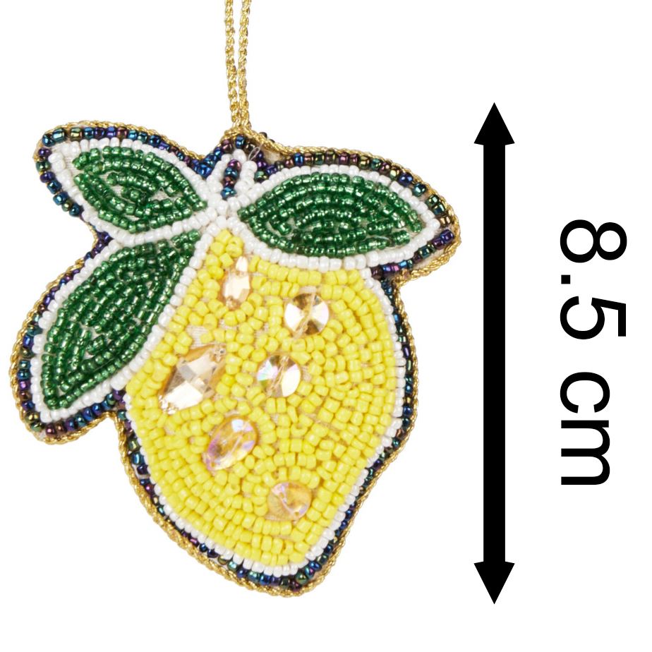 Lemon Beaded Christmas Tree Bauble | Colourful Fruit-shaped Tree Ornaments Baubles - Tophatter Daily Deals
