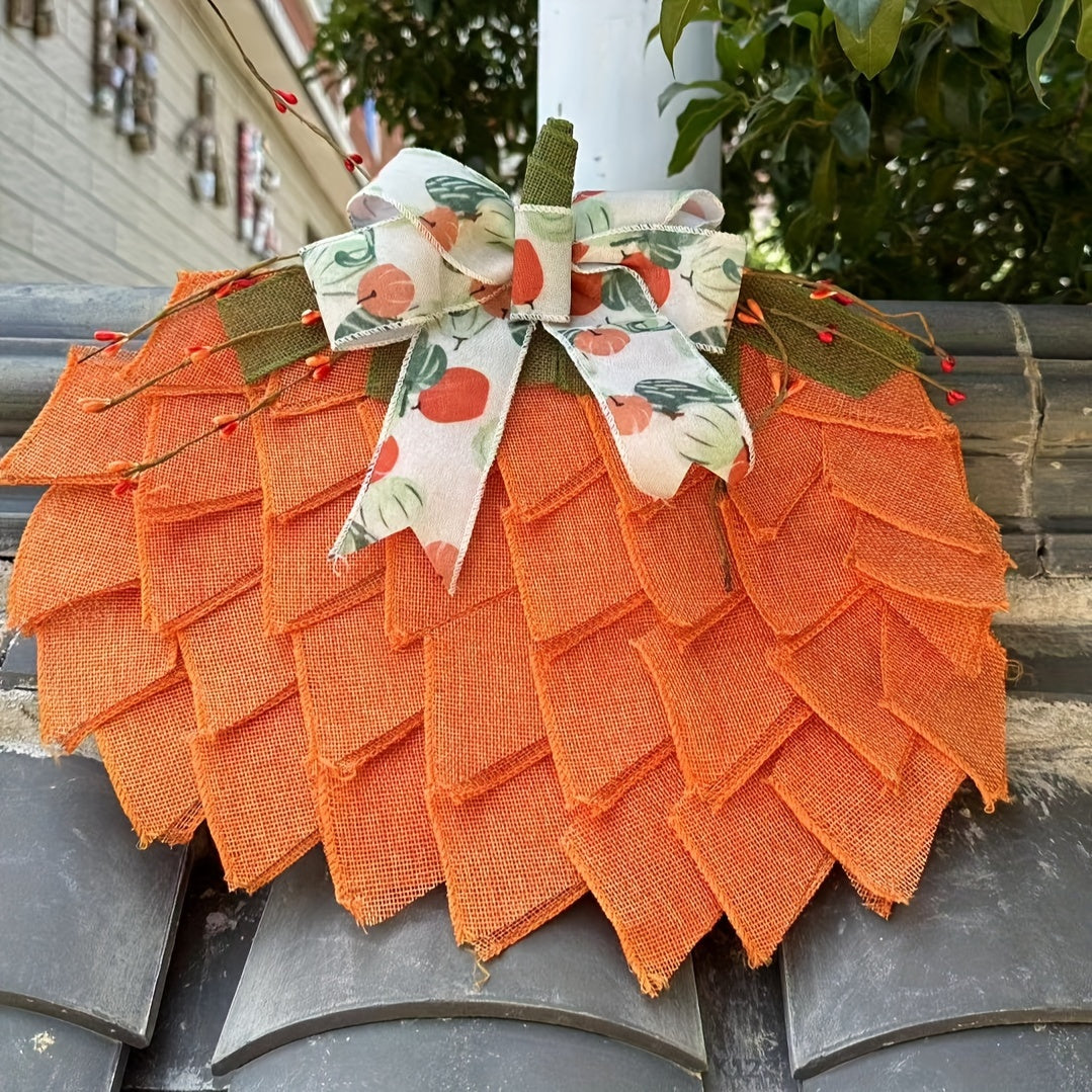 Halloween Pumpkin Wreath Door Decoration Halloween - Tophatter Daily Deals