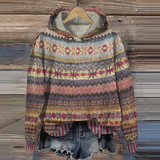 Warm Cozy Women’s Hoodie - Vintage Knit Pattern, Casual chestnut - Tophatter Daily Deals