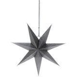 Silver Christmas Star | 7-Pointed Silver Paper Hanging Decoration - 45cm Ornament - Tophatter Daily Deals